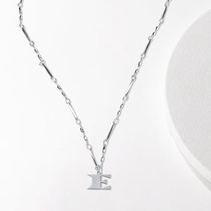 Letter Necklace (E) - Silver